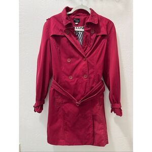 Esmara by Heidi Klum Red Button Belted Trench Coat XL